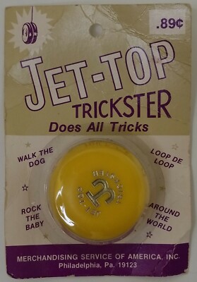 Jet - Top Trickster Yellow Yo Yo NIP Vintage Original Walk the Dog Loop de Loop