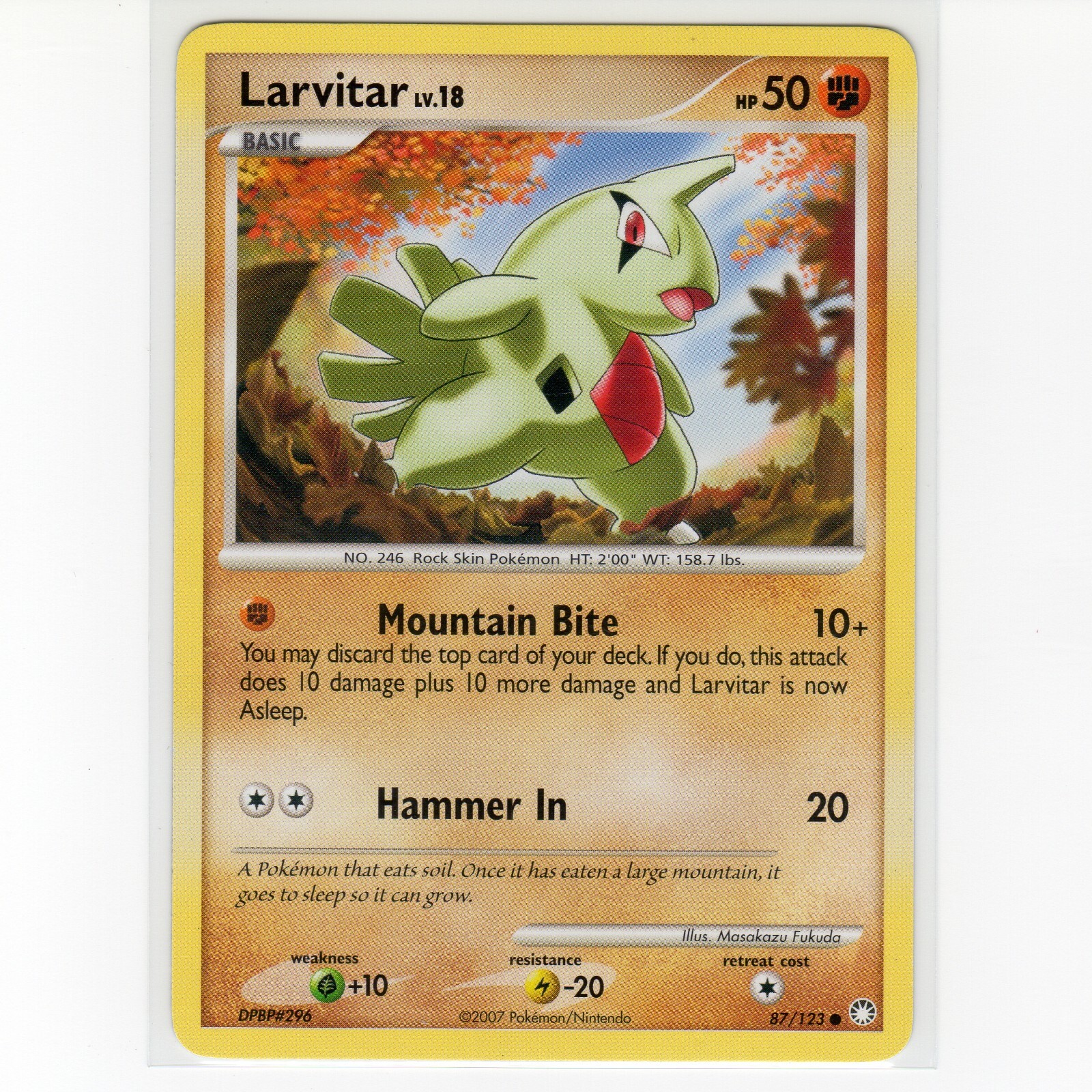 Pokémon TCG Larvitar 87/123 Mysterious Treasures Regular Common Card EN-LP 2007