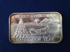 1983 American Pacific Mint Merry Christmas APM-21 Silver Art Bar P2156