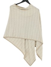 Kensie Women's Coat Cream Striped Cotton With Acrylic Overcoat