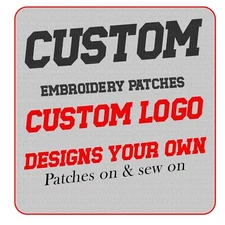 CUSTOM YOUR LOGO PERSONALIZED TAG EMBROIDERED PATCH iron-on or SEW ON