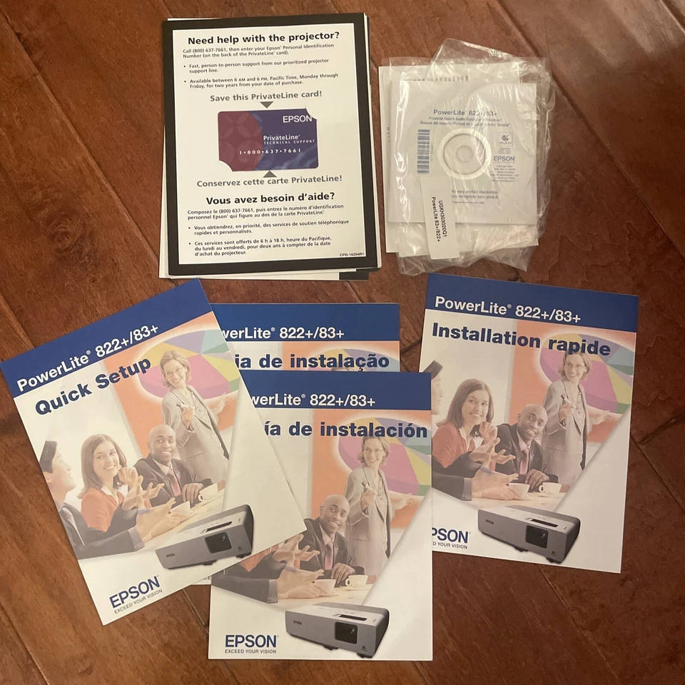 Epson Portable PowerLite 822+ 3LCD Projector Digital Multimedia 1080i HDMI Video - Image 4 of 4