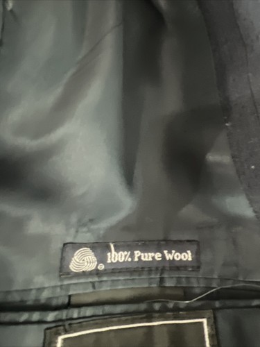 VINTAGE Burberry Men's Gray Navy Blue Striped Wool Suit 44L 39X32 $1,895 - Picture 7 of 17