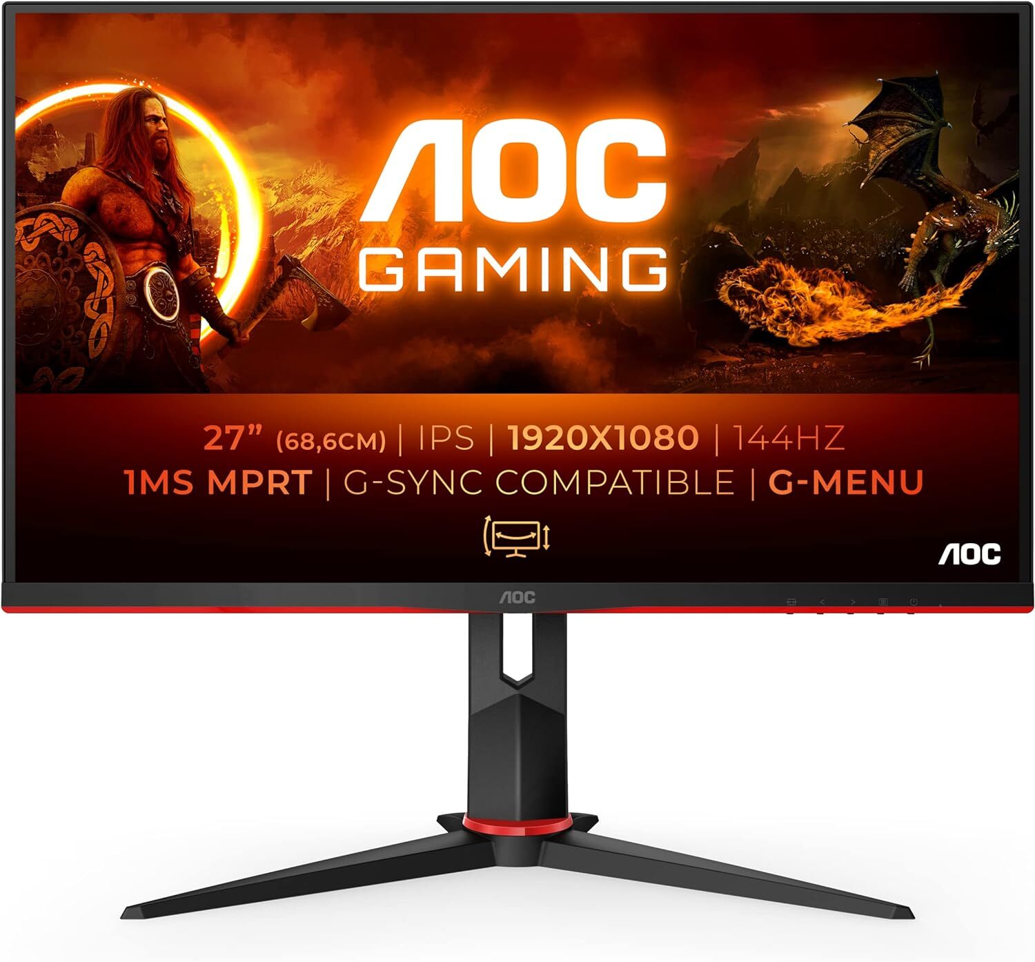 AOC 27G2/BK 27 Zoll Full HD IPS WLED Gaming Monitor - Schwarz/Rot  