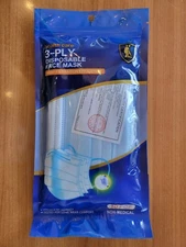 10Pcs Light Blue 3-Ply Face Mask Disposable Non-Medical Surgical Cover