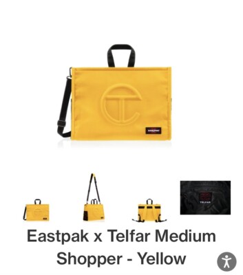 Telfar x Eastpak Yellow Black Medium Tote Backpack Detachable Shoulder Strap Eastpak x Telfar Medium Shopper - Yellow main image 4