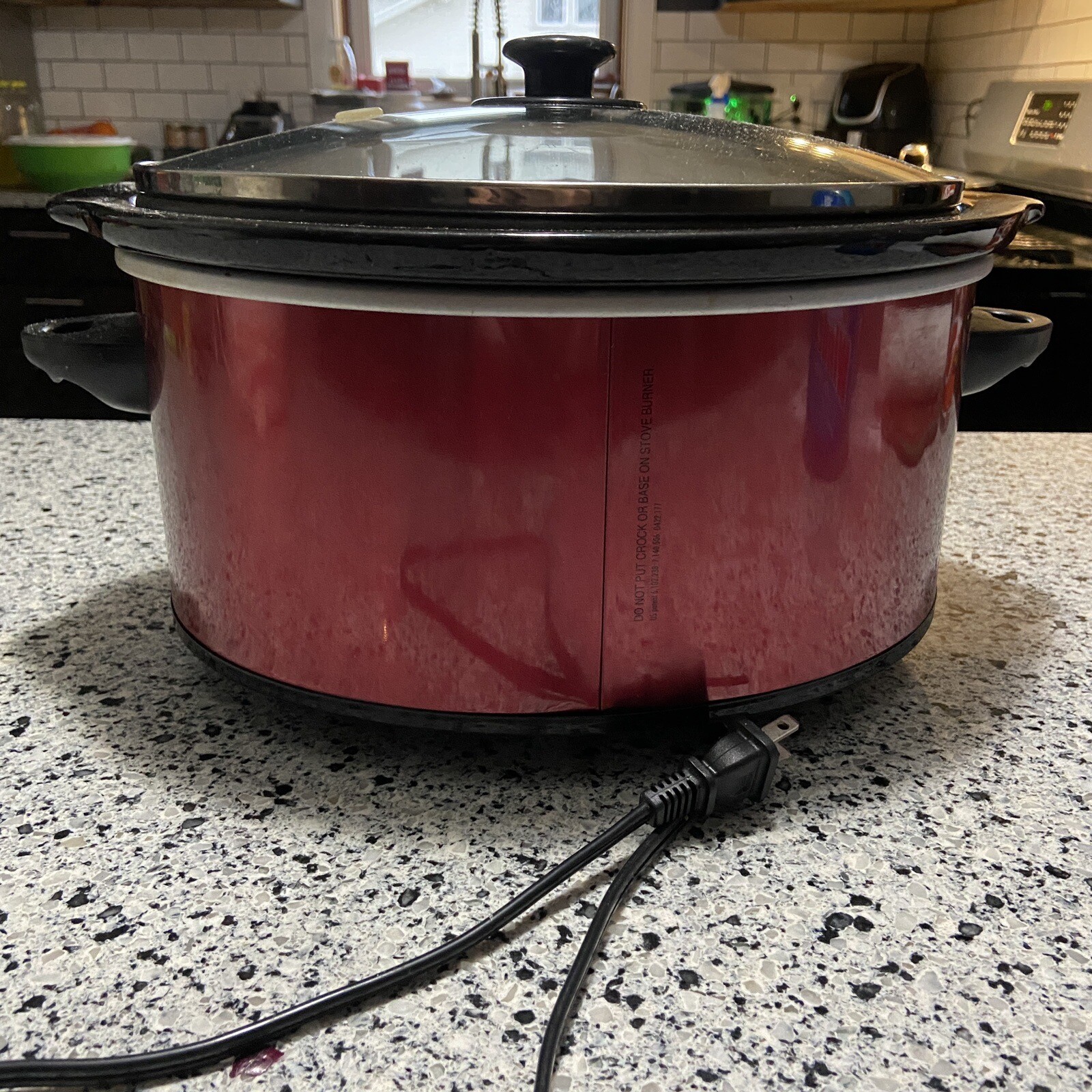 HAMILTON BEACH Slow Cooker 5q Crockpot 33155 4551DJ Portable Lid Latch APPLE RED