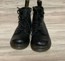 DOC MARTENS Kids Side Zip 1460 Softy T Toddler Black Combat Boots 8 US 24 EU 7UK