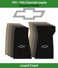 Lloyd Loop Front Mats for '91-96 Impala w/Silver Outline Chevy Bowtie