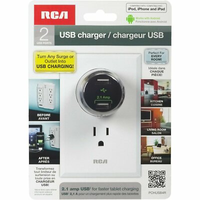 RCA PCHUSB4R USB Home and Travel Charger (PCHUSB4R)