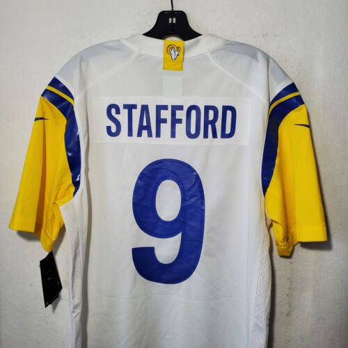 Matthew Stafford #9 Los Angeles Rams Jersey Nike Men's Medium White On Field NWT