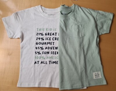 Jungen 2er Set T - Shirts, Sommershirts, Freizeitshirts, weiß/grün Lupilu