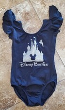 Girls Black Princess Castle Besties Leotard Sz 4-5 child ballet