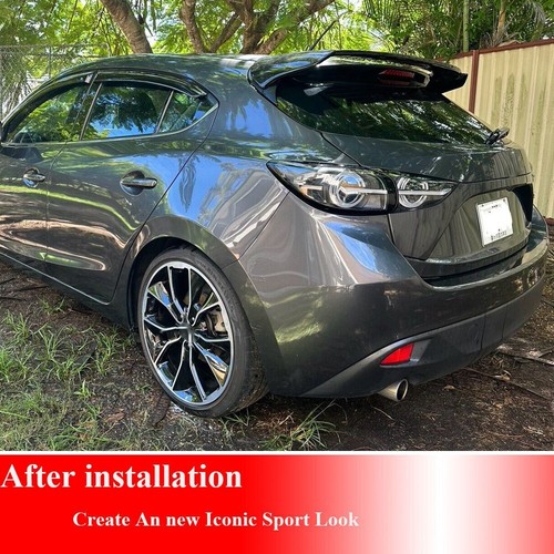 Fits Mazda 3 Axela Sport Hatchback 14-17 Gloss Black Rear Roof Spoiler Lip Wing - Picture 2 of 14