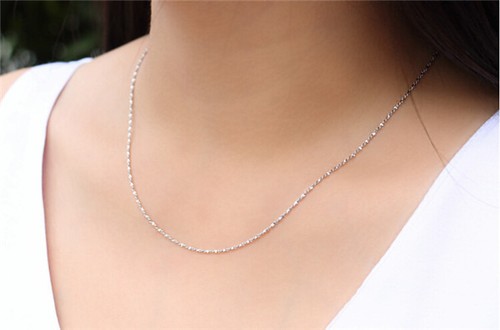 New 925 Sterling Silver 1MM Starry Silver Chain Necklace for Pendant Stunning - Picture 4 of 5