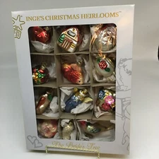 Inge-Glas Heirloom The Bride's Tree complete New set of 12 Glass Ornaments