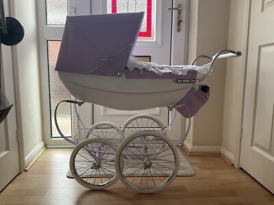 Silver Cross White and Purple/Lilac Oberon Kid's Dolls Play Pram