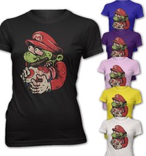 ★T-shirt femme slim fit Super Zombie Mario Dead Game Over Comic neuf ZMG315★
