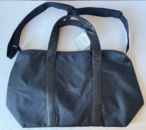 Jimmy Choo Parfums Navy Duffle Weekender Bag W/ Shoulder Strap Travel Tote NWT - Picture 1 of 9