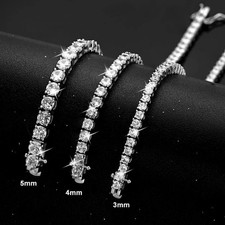 GRA Certificate D/VVS1 Moissanite Tennis Chain Bracelet 925 Sterling Silver