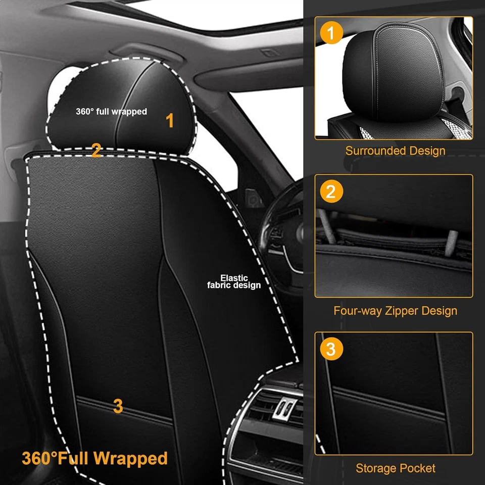 Bling Diamond Cushion PU Leather Car Seat Covers For Chevrolet Equinox 2007-2026 Foto 4 de 4