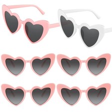 6 Pack Bachelorette Sunglasses Heart Shaped Sunglasses Vintage Heart Glasses ...