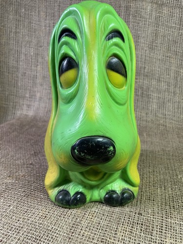 1973 Empire Basset Hound Plastic Blow Mold Dog Bank 10" Carolina Enterprises