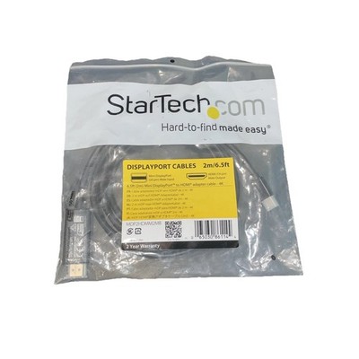 StarTech (Male) Mini-DisplayPort to (Male) DisplayPort Cable 2m/6ft