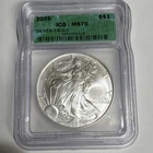 2005 American Silver Eagle $1 - ICG MS70 - Perfect Mint State - 1oz .999 Silver