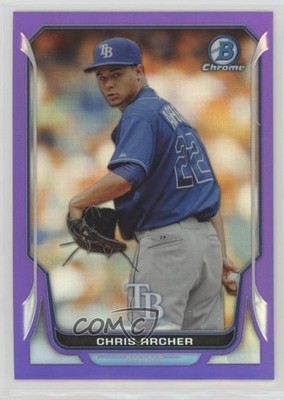 2014 Bowman Chrome Purple Refractor 147/150 Chris Archer #48 3c7