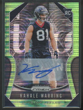 2019 Panini Prizm Kahale Warring #394 Rookie RC Autograph Neon Green Pulsar