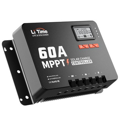 LiTime 60A MPPT 12/24V/36V/48V Solar Charge Controller Bluetooth For LiFePO4 Gel