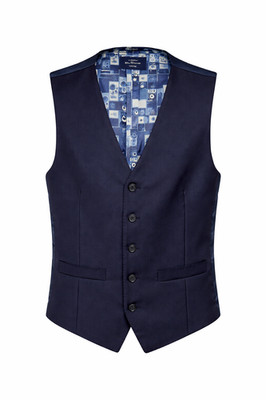 Ben Sherman Blue Waistcoat Slim Fit 100% Wool Suit Vest Work Prom School Formal