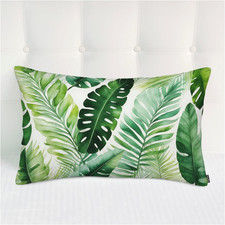 Throw Pillows Palm Leaf Decorative Pillow Covers for Bed, Green Tropical Palm Fe