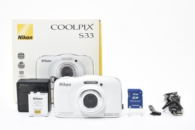 Nikon COOLPIX S33 13.2MP Waterproof Digital Camera White [EXC
