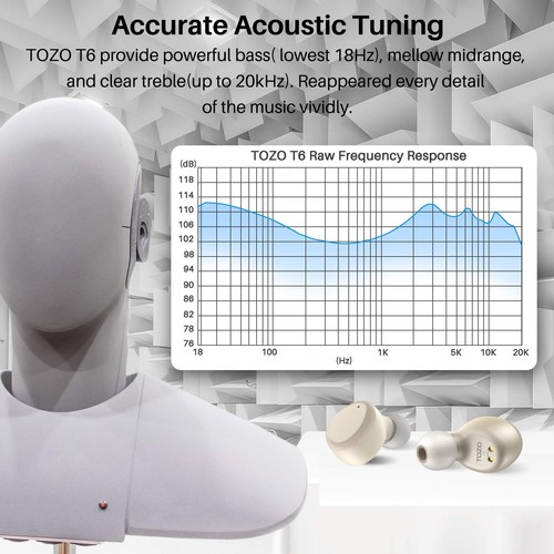 TOZO T6 Bluetooth 5.3 Wireless Earbuds AI Clear Calls Earphones IPX8  Waterproof - Picture 57 of 58