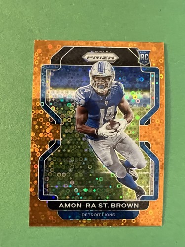 2021 Panini Prizm - Rookie Amon-Ra St. Brown #358 Orange Disco Prizm (RC)