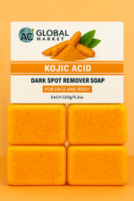 4 Bars Kojic Acid Turmeric Dark Spot Remover Soap for Face  Body Glow Skin