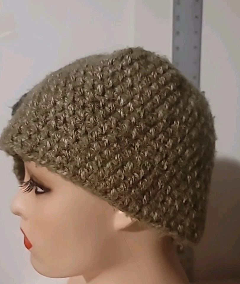 Sombrero Cloche Hecho a Mano Crochet con Flor Azul - Sombrero de Invierno Estilo Vintage para Mujer’s Foto 3 de 4