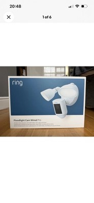 Ring Floodlight Wired Pro Cam Überwachungskamera, LED-Leuchten & Sirene | Weiß | Neu
