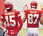 PATRICK MAHOMES - TRAVIS KELCE - CHIEFS -  DUAL SIGNED 8 x 10 PHOTO w/COA