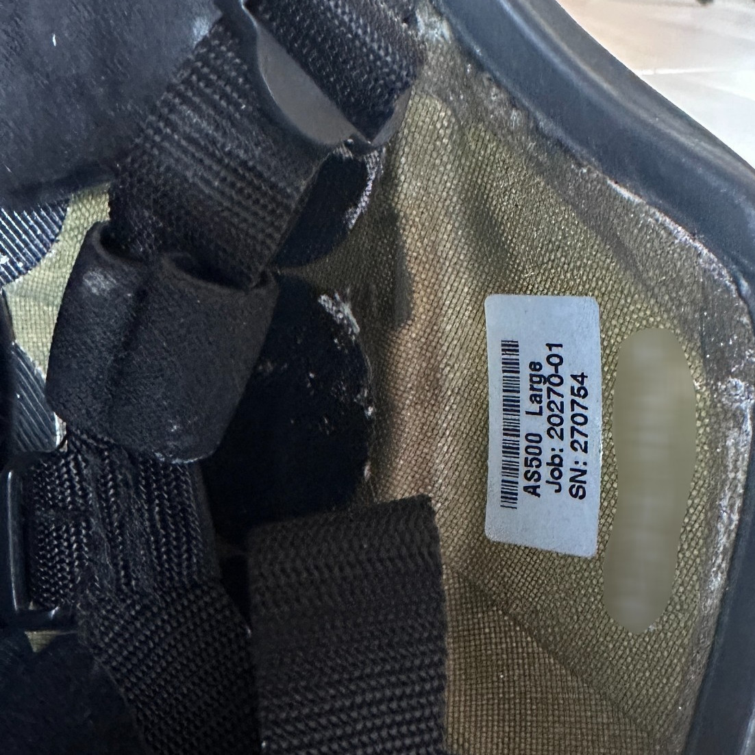 Armor Source AS-500 Ballistic Helmet Level IIIA Black Full Cut LARGE #1