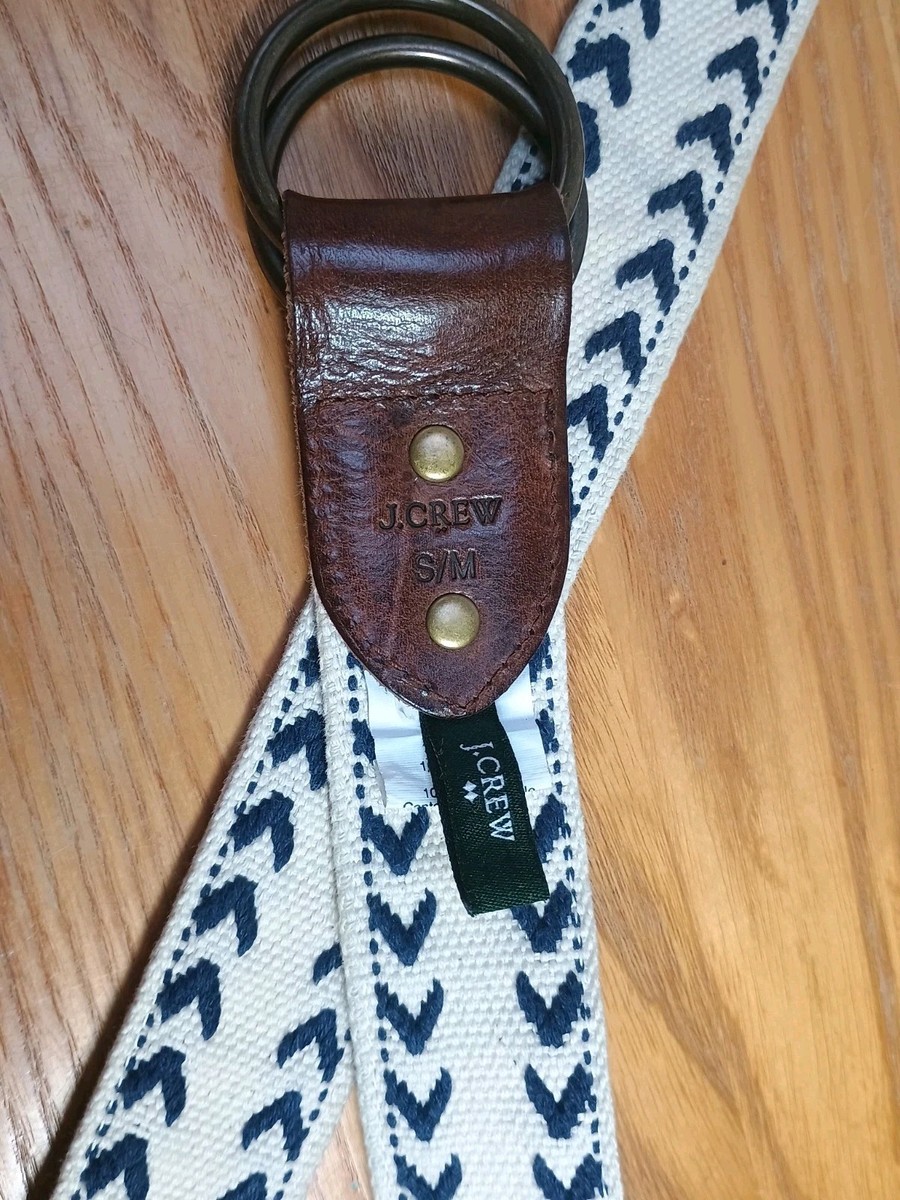 J Crew Unisex Adjustable Belt Blue White Woven Belt Size M/L  display picture 1
