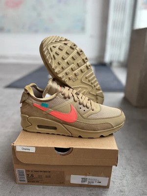 Used Nike Air Max 90 Off-White Desert Ore 484411 Size 7.5 SHIPS FAST