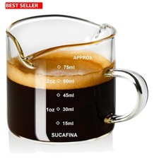 Heat-Resistant 2.5oz Espresso Shot Glass with Double Spout - Ideal for Baristas