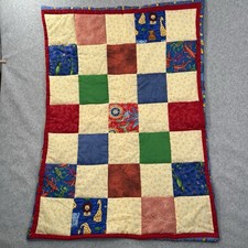 Handmade Patchwork Quilt baby blanket 26"x36" stars ducks