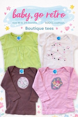 Baby Go Retro 10pc Lot Girls Clothes 18-24m Boutique Handmade Cotton Tee s Pants
