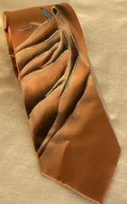 VTG 1940s-50s Hand Painted Novelty Tie - Stylized Tree  Mountain Landscape