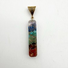 7 Chakra Natural Stone Orgone Pendant Orgonite Unisex Healing Reiki Energy