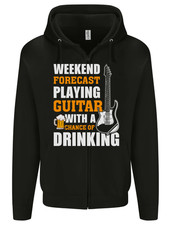 Guitar Forecast Funny Beer Alcohol Mens Zip Up Hoodie